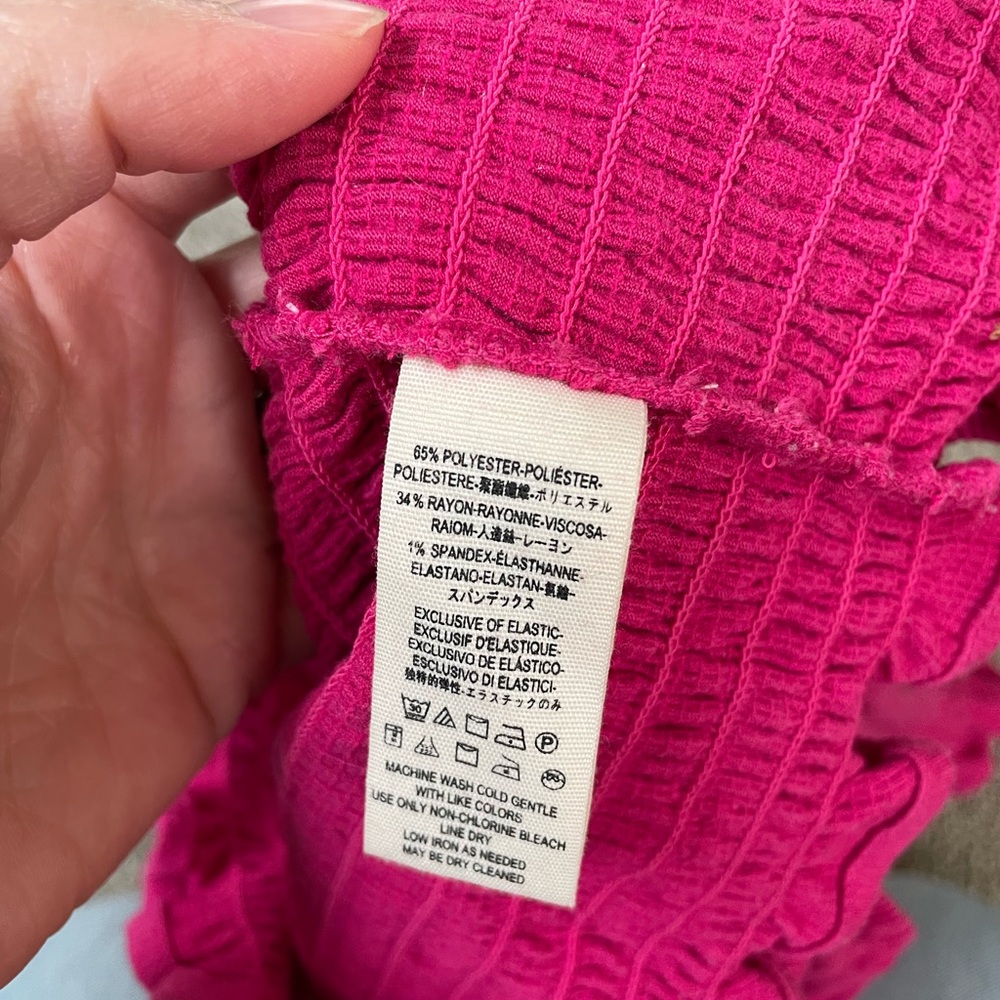 Free People Hot Pink Smocked Top - Picture 5 of 5